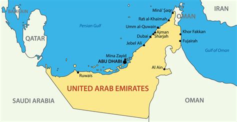 uae map in world map