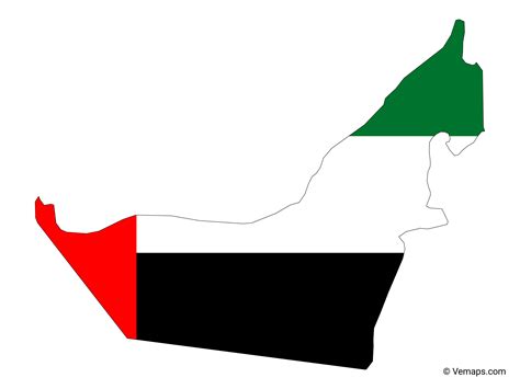 uae map with flag color