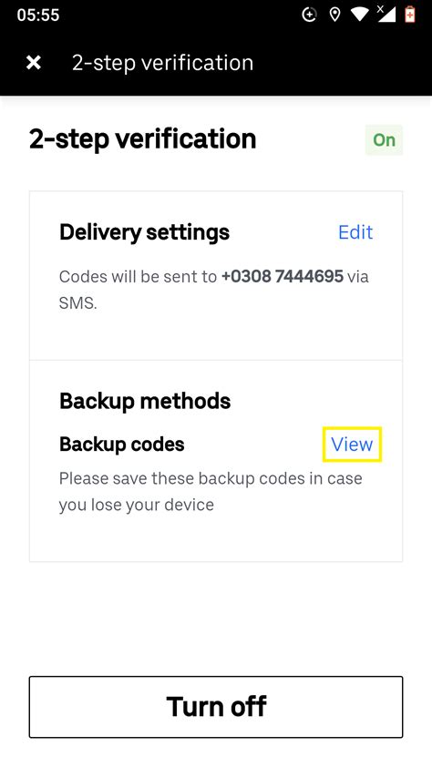 uber forgot backup code