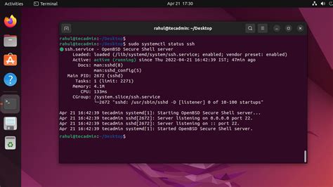 ubuntu 22.04 enable remote desktop via ssh