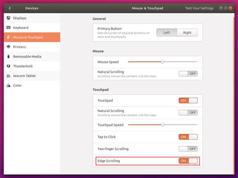 Ubuntu Touchpad Edge Scrolling