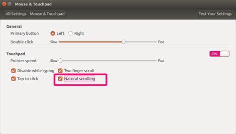 Ubuntu Touchpad Scroll Direction