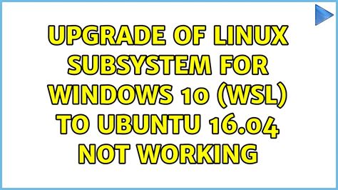 ubuntu wsl not working