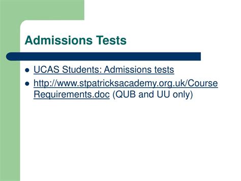 ucas admissions tests