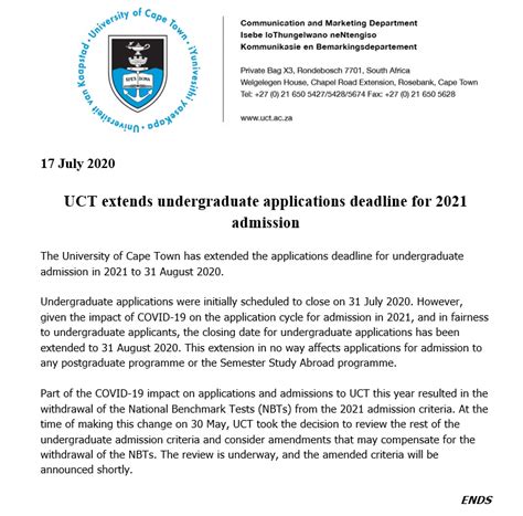 uct admissions email address