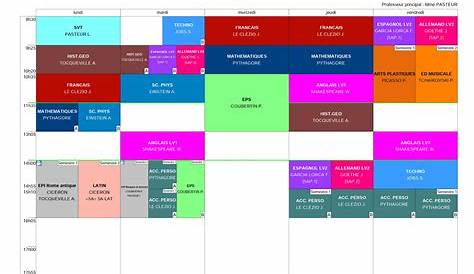 Emplois du temps provisoires de toutes les classes au 8 septembre 2014