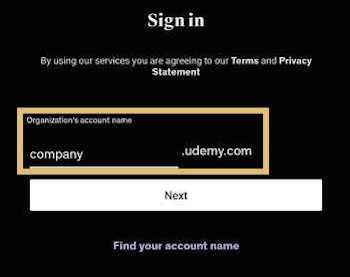 udemy login business account