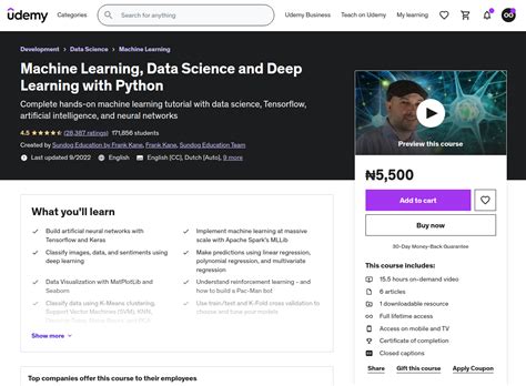 udemy machine learning engineer