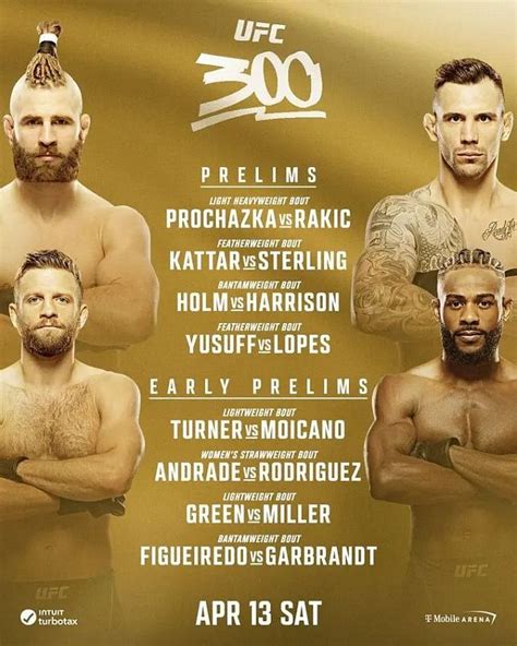 ufc 300 card schedule