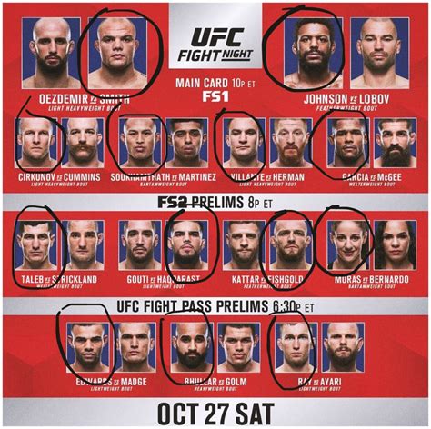 ufc card this weekend