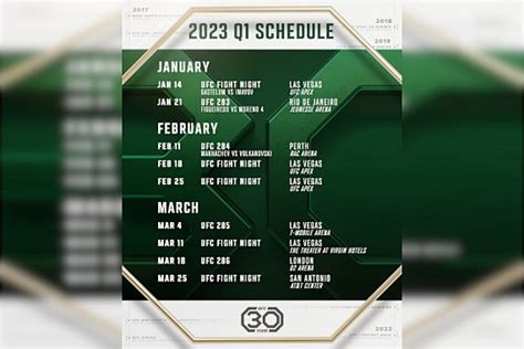 ufc fight 2023 schedule