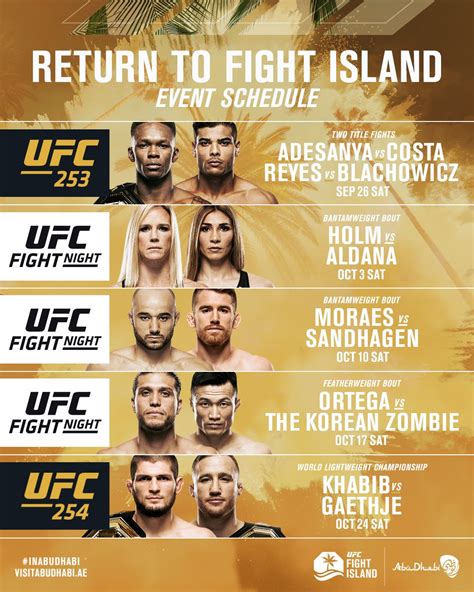 ufc fight schedule