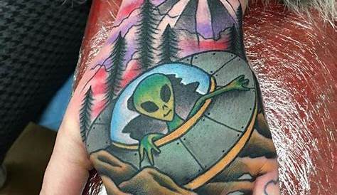 Ufo Hand Tattoo UFO On Inner Forearm By Leedenham Up s Time