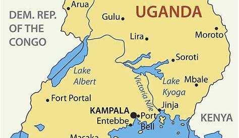 Uganda Capital Map Geographic Of With City Kampala Stock