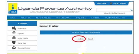 uganda revenue authority tin login