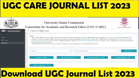 ugc care list journal 2023