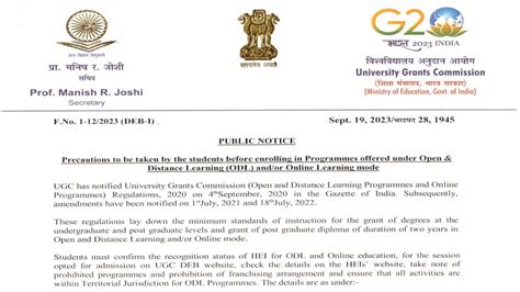 ugc guidelines for online courses