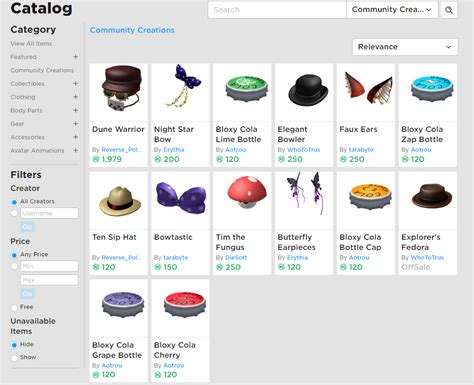 ugc items roblox catalog