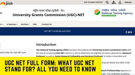 ugc net full form