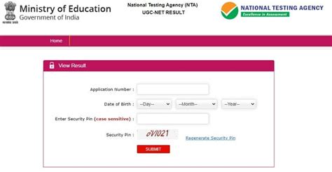 ugc net result login