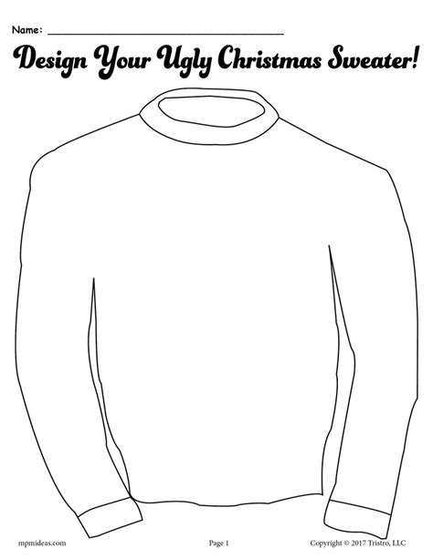 16 Ugly Christmas Sweater Colouring Pages Mum In The Madhouse