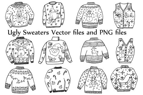 Christmas Sweater SVG Ugly Christmas Sweater Pattern SVG
