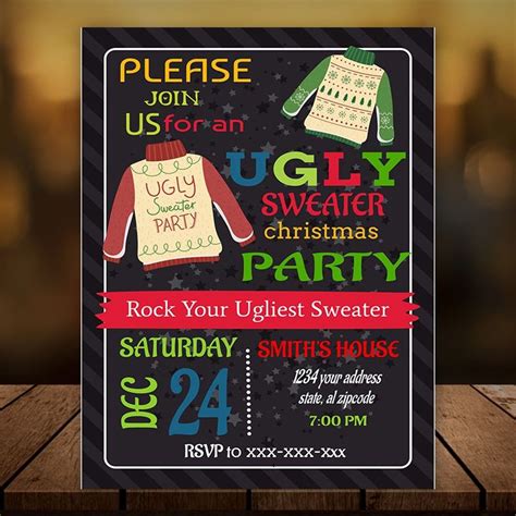 home.furnitureanddecorny.com:ugly christmas sweater party invitations wording