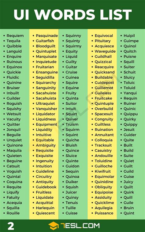UI Design Words