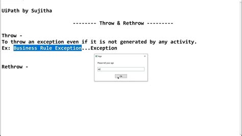 Uipath Throw System Exception