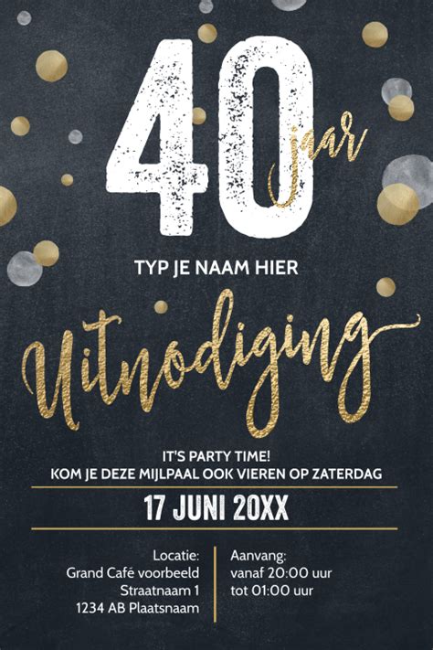 Uitnodiging verjaardag 40 jaar feest Uitnodigingen Kaartje2go