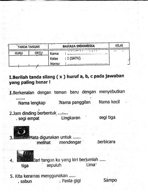 Download Soal UTS Bahasa Indonesia Kelas 4 Semester 2