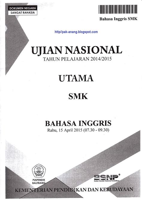 Preparing for Success: Downloading UN SMK Bahasa Inggris Exam Questions