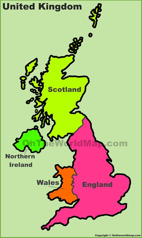 Uk countries map