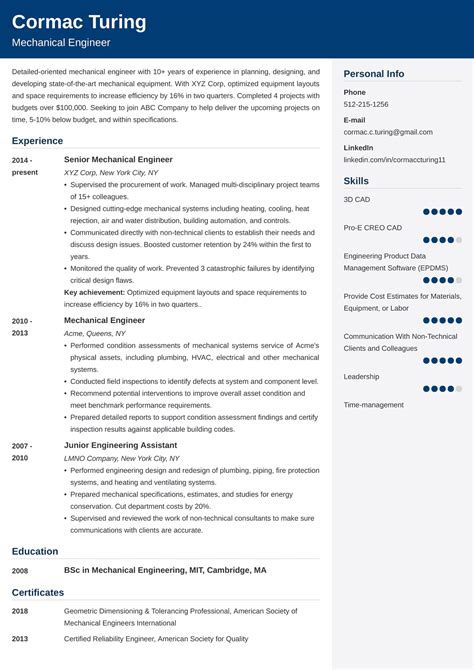 uk cv engineering examples
