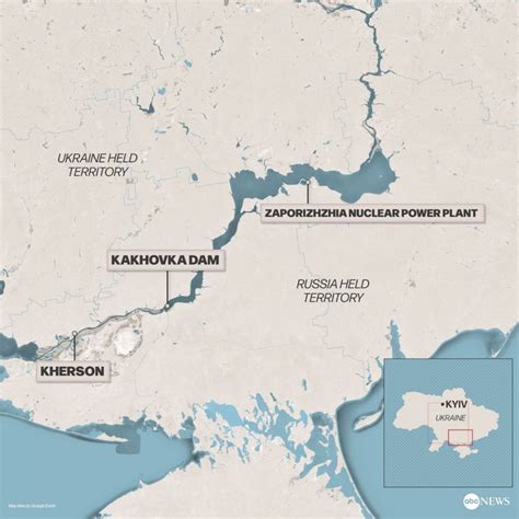 ukraine dam collapse map