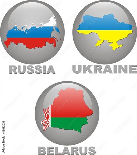 ukraine russia and belarus flag map