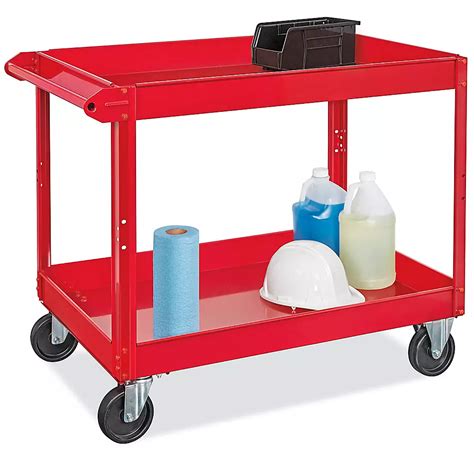 Uline Service Cart 34 x 20 x 38" H7435 Uline Rubber Casters
