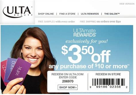 3.50 Off Your 15 Purchase Coupon Ulta Beauty Ulta, Beauty coupons