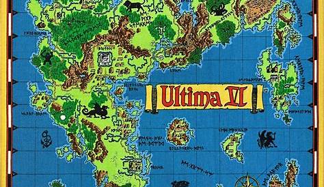 Rare Original Cloth Map from Ultima V Warriors of Destiny | Destiny