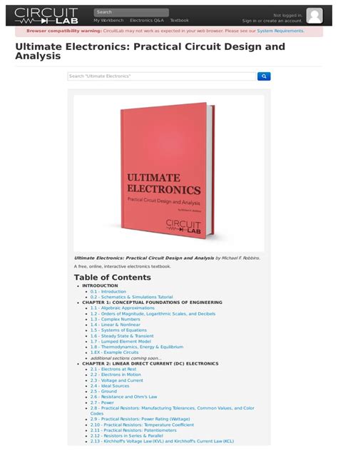 Ultimate Electronics Practical Circuit Design And Analysis Pdf