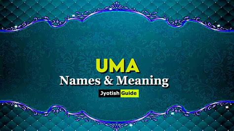 The meaning of uma Name meanings