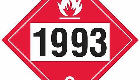 Un 1993 Placard UN Flammable Liquid Stock Numbered Carlton