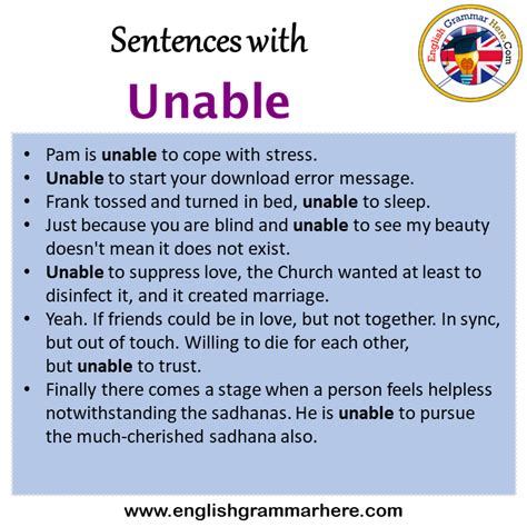 unable example sentence