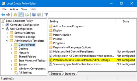 Unable To Access Control Panel Windows 10
