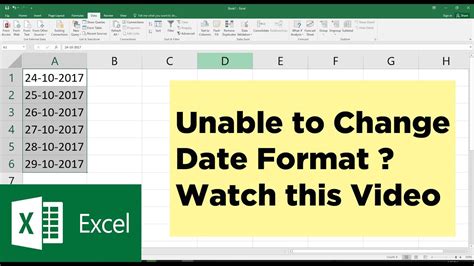 unable to change date and time format in excel