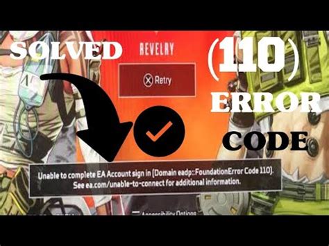 SS Retry Unable to complete EA Account sign in (Code 100). See for