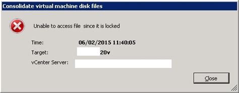 Unable To Consolidate Virtual Machine Disk File Is Locked