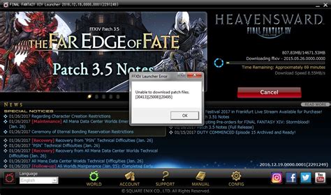 unable to download patch files ff14 reddit