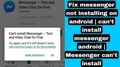 unable to install messenger on android