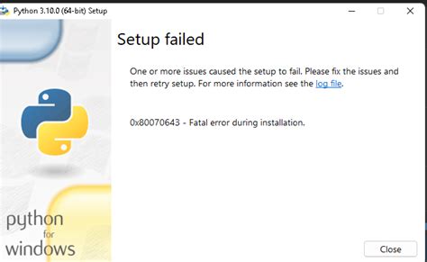 unable to install python